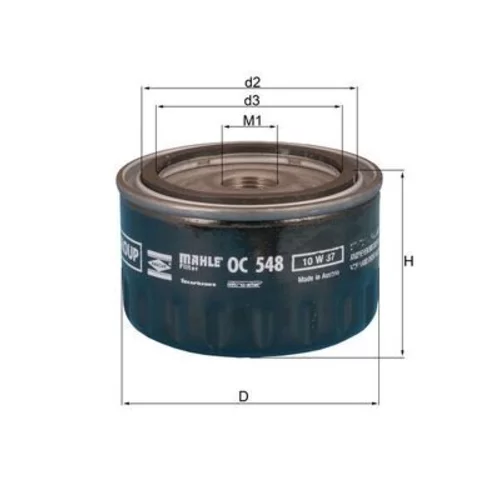 Olejový filter OC 548 /MAHLE/