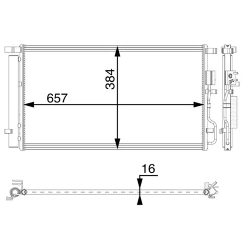 Kondenzátor klimatizácie AC 63 000P /MAHLE/ - obr. 2