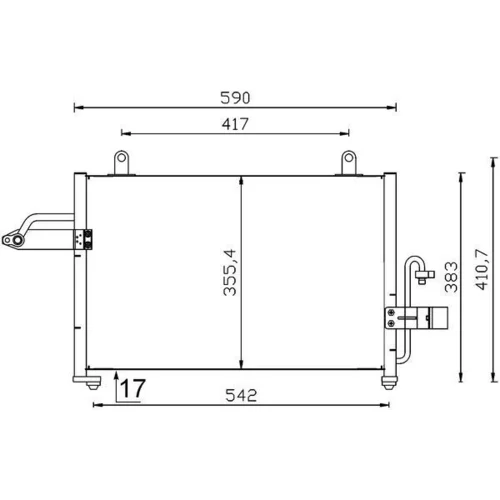 Kondenzátor klimatizácie AC 715 000S /MAHLE/ - obr. 1