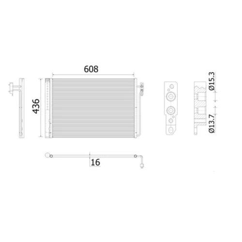 Kondenzátor klimatizácie AC 937 000S /MAHLE/ - obr. 1
