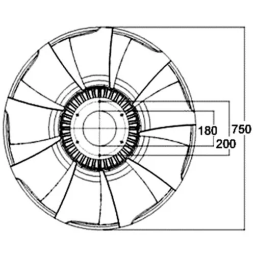 Koleso ventilátora chladenia motora CFW 54 000P /MAHLE/ - obr. 1
