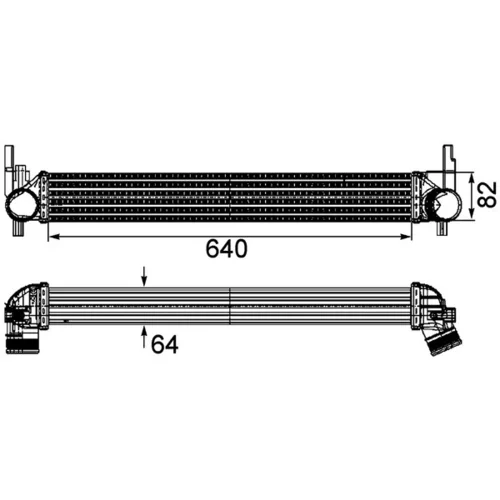 Chladič plniaceho vzduchu CI 165 000P /MAHLE/ - obr. 1