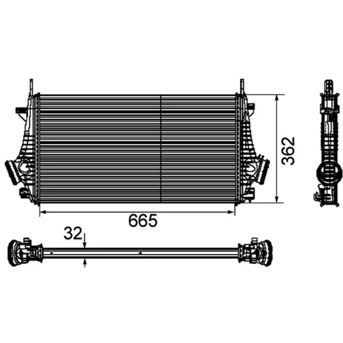 Chladič plniaceho vzduchu CI 191 000P /MAHLE/ - obr. 1