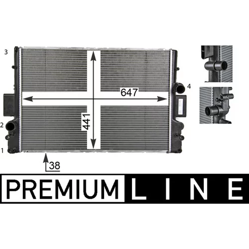 Chladič motora MAHLE CR 1551 000P
