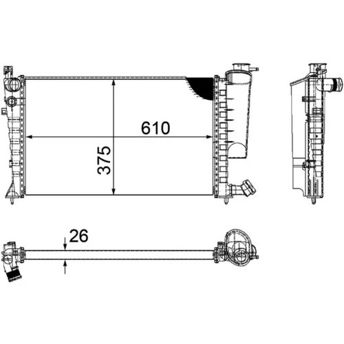 Chladič motora CR 2206 000P /MAHLE/ - obr. 1