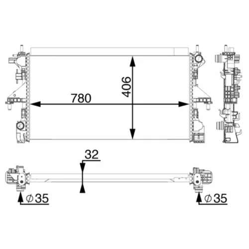 Chladič motora CR 806 000P /MAHLE/ - obr. 3