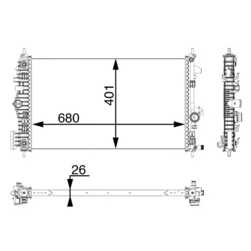 Chladič motora CR 927 000P /MAHLE/ - obr. 3