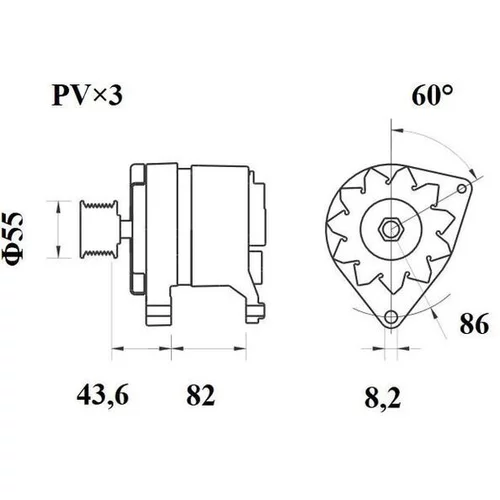 Alternátor MG 152 /MAHLE/ - obr. 1