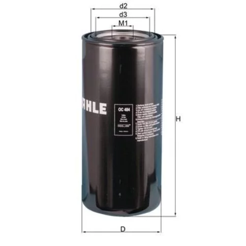 Olejový filter OC 484 /MAHLE/ - obr. 2