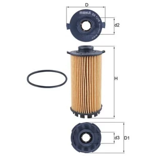 Olejový filter OX 1218D /MAHLE/ - obr. 2
