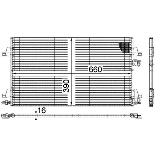 Kondenzátor klimatizácie AC 366 000P /MAHLE/ - obr. 2