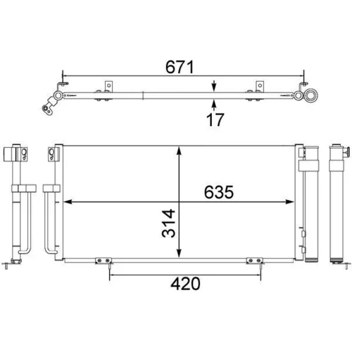 Kondenzátor klimatizácie AC 473 000S /MAHLE/ - obr. 1