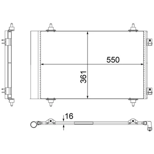 Kondenzátor klimatizácie AC 487 000S /MAHLE/ - obr. 1