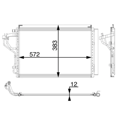 Kondenzátor klimatizácie AC 55 000P /MAHLE/ - obr. 2