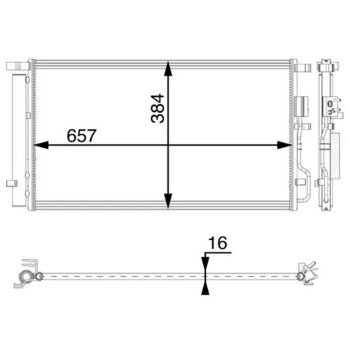 Kondenzátor klimatizácie AC 64 000P /MAHLE/ - obr. 2