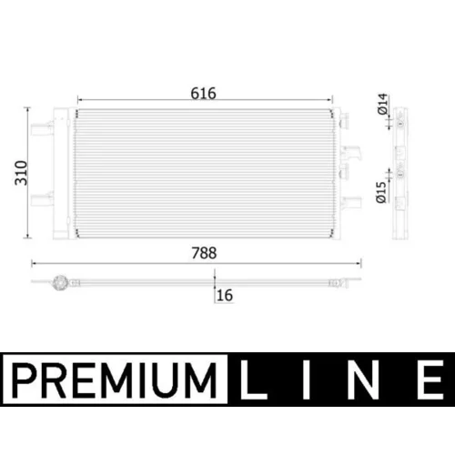 Kondenzátor klimatizácie MAHLE AC 891 000P
