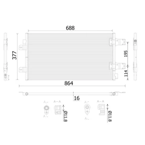 Kondenzátor klimatizácie AC 906 000S /MAHLE/ - obr. 1