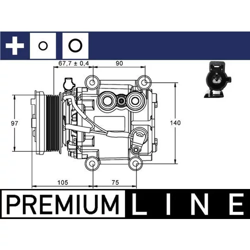 Kompresor klimatizácie MAHLE ACP 848 000P
