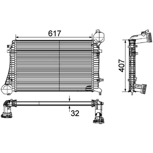 Chladič plniaceho vzduchu CI 162 000P /MAHLE/ - obr. 1