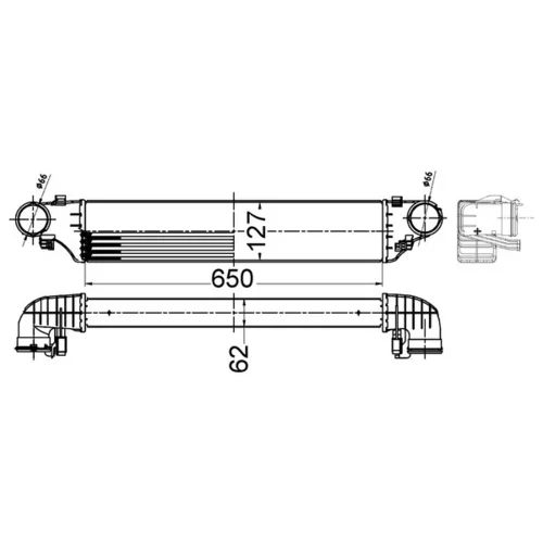 Chladič plniaceho vzduchu CI 505 000S /MAHLE/ - obr. 1