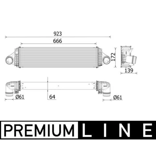 Chladič plniaceho vzduchu CI 550 000P /MAHLE/ - obr. 1