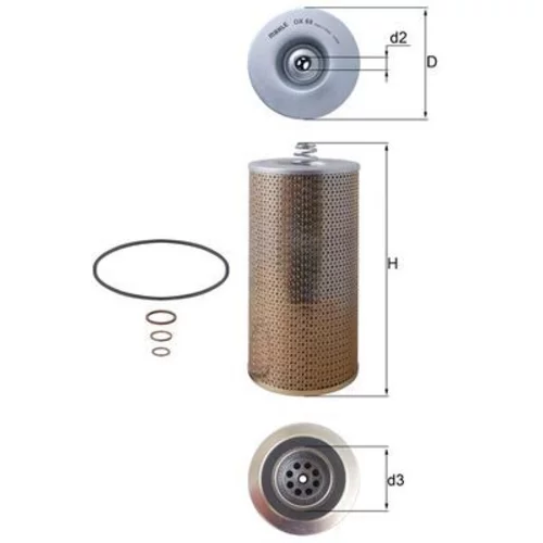 Olejový filter OX 69D /MAHLE/ - obr. 2