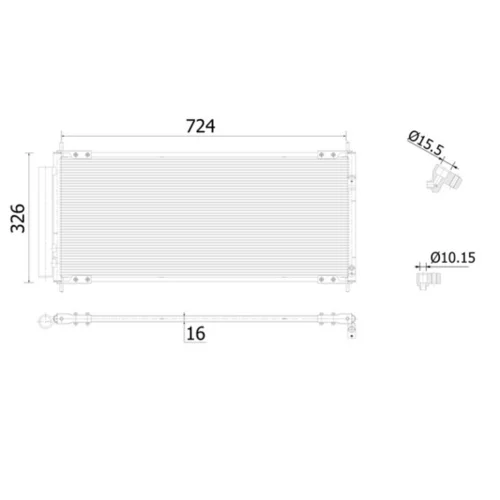 Kondenzátor klimatizácie AC 904 000S /MAHLE/ - obr. 1