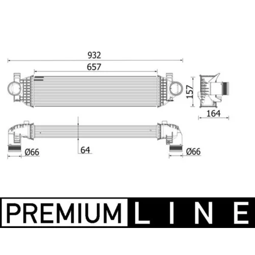 Chladič plniaceho vzduchu CI 549 000P /MAHLE/ - obr. 1