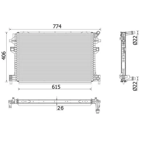 Chladič motora CIR 30 000P /MAHLE/ - obr. 1