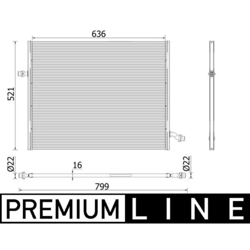 Nízkoteplotný chladič, chladič turbodúchadla CIR 36 000P /MAHLE/ - obr. 1