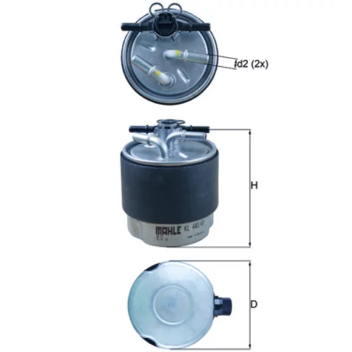 Palivový filter KL 440/41 /MAHLE/ - obr. 2