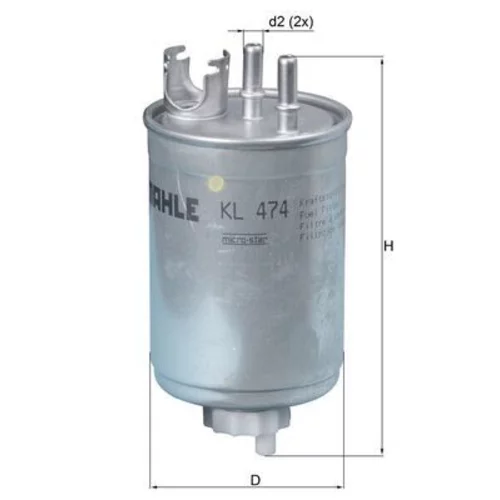 Palivový filter KL 474 /MAHLE/ - obr. 2