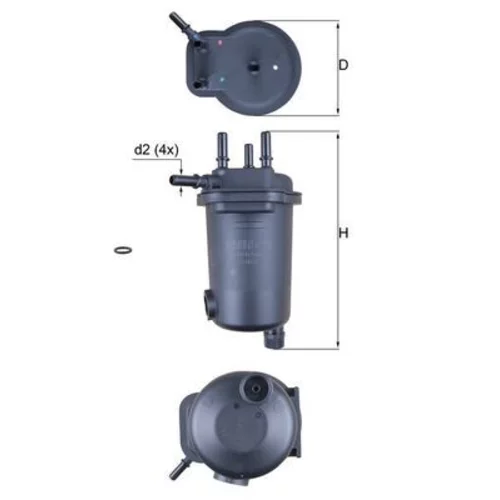 Palivový filter KL 632D /MAHLE/ - obr. 2