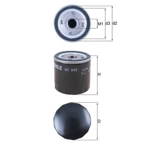 Olejový filter OC 243 /MAHLE/ - obr. 2