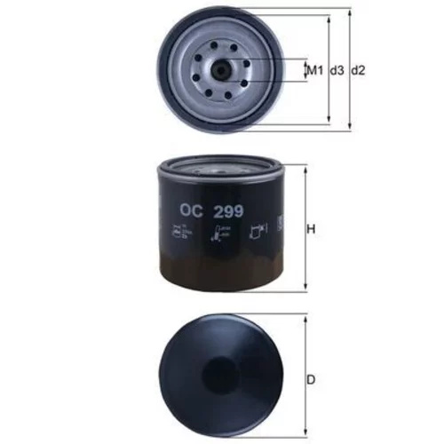 Olejový filter OC 299 /MAHLE/ - obr. 2