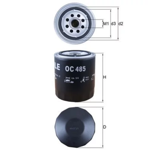 Olejový filter OC 485 /MAHLE/ - obr. 2