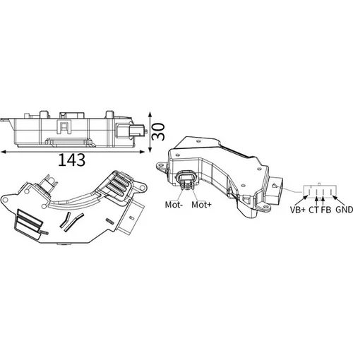 Regulator, ventilator vnutorneho priestoru MAHLE ABR 190 000S
