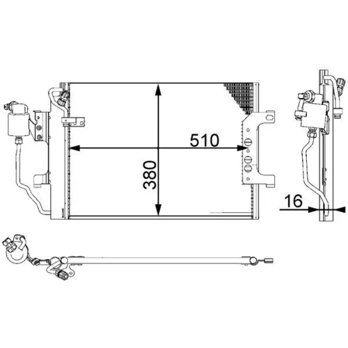Kondenzátor klimatizácie AC 348 000P /MAHLE/ - obr. 2
