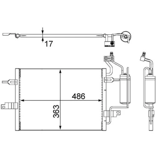 Kondenzátor klimatizácie AC 404 000S /MAHLE/ - obr. 1
