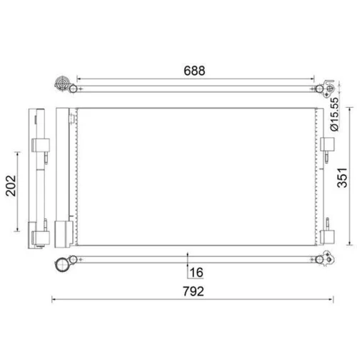 Kondenzátor klimatizácie AC 486 000S /MAHLE/ - obr. 1