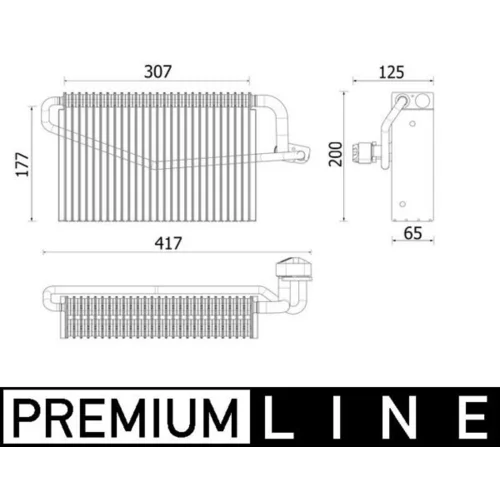 Výparník klimatizácie MAHLE AE 163 000P