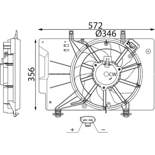 Ventilátor chladenia motora MAHLE CFF 739 000S