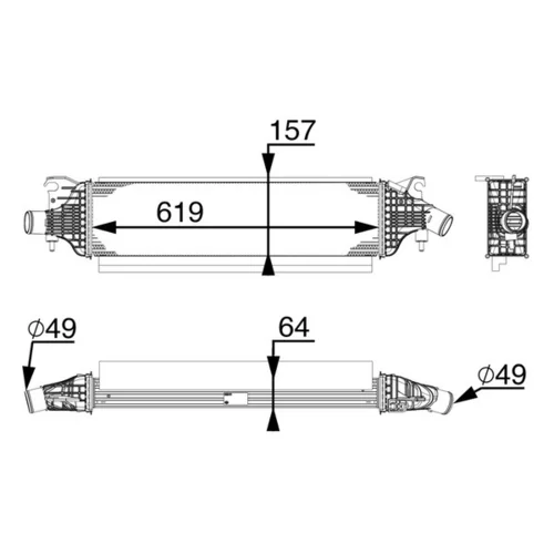 Chladič plniaceho vzduchu CI 213 000P /MAHLE/ - obr. 1