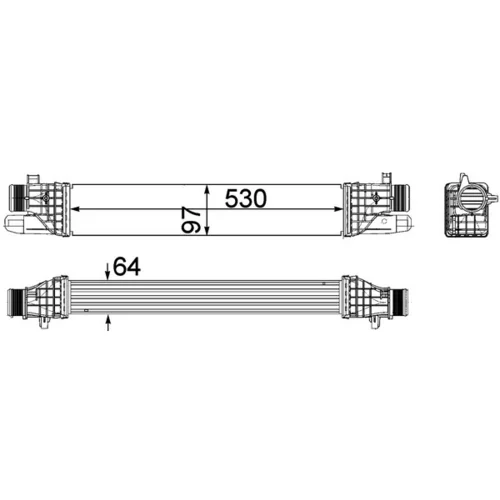 Chladič plniaceho vzduchu CI 257 000P /MAHLE/ - obr. 3
