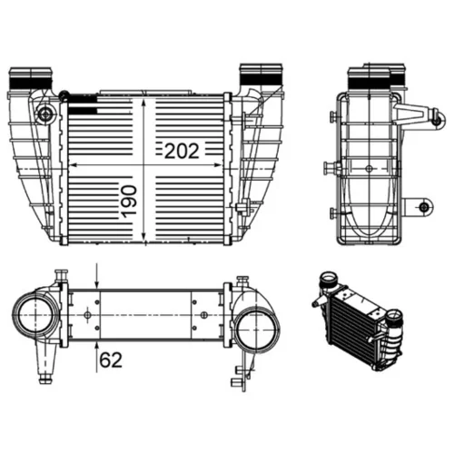 Chladič plniaceho vzduchu CI 486 000S /MAHLE/ - obr. 1