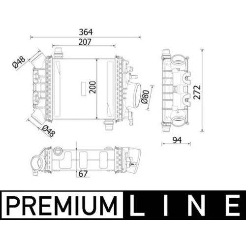 Chladič plniaceho vzduchu CI 547 000P /MAHLE/ - obr. 1