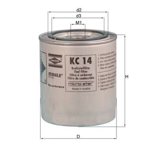 Palivový filter MAHLE KC 14