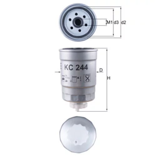Palivový filter KC 244 /MAHLE/ - obr. 2