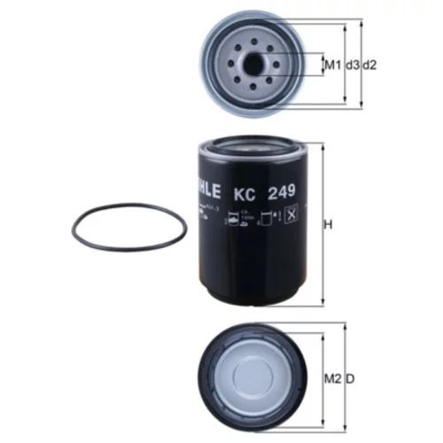 Palivový filter KC 249D /MAHLE/ - obr. 2