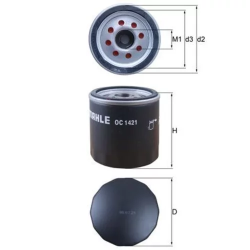 Olejový filter OC 1421 /MAHLE/ - obr. 2